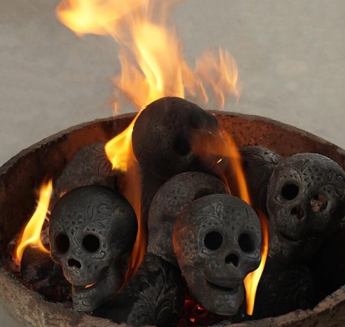 Fire pit skulls reusable - fire,