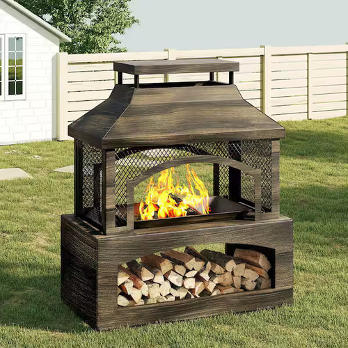 Steel outdoor wood - 37, in.