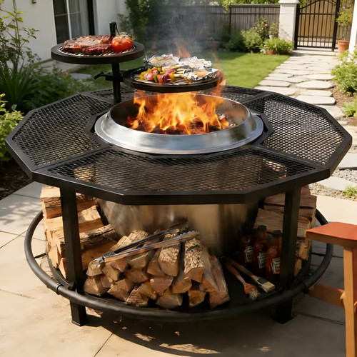 Fire pit surround - fire, table